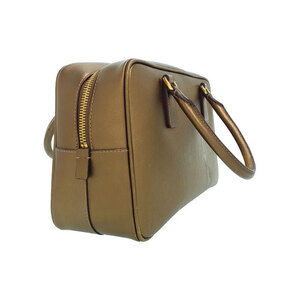 Prada leather Brown Saffiano handbag Bauletto